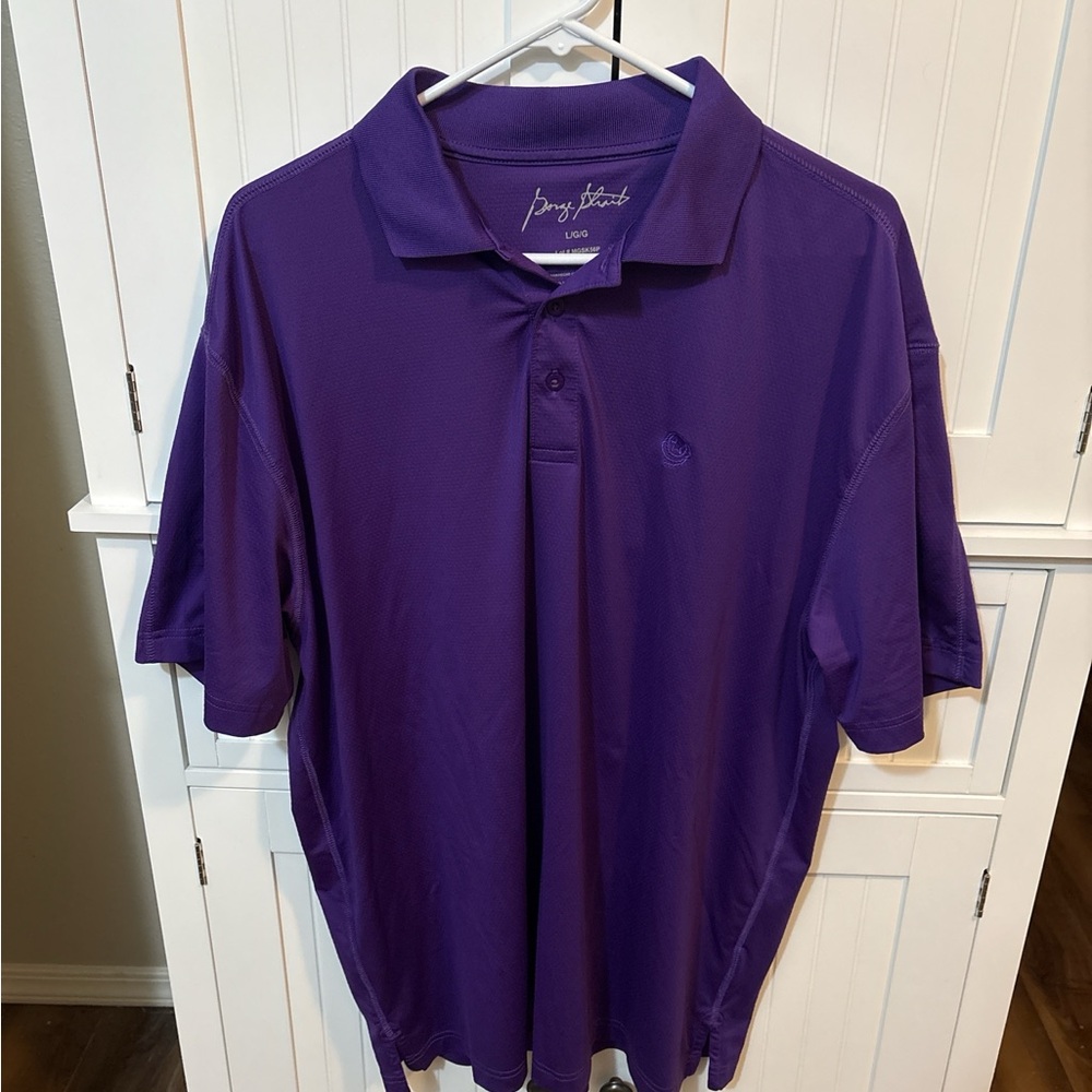 George Strait Purple Polo Shirt Size Large Western Style Golfcore